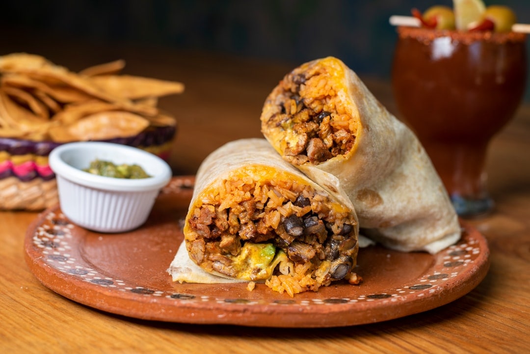 This Indian burrito wrap is made with leftover rice, roti and rajma masala. (Unsplash)