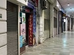 New Delhi, Jul 23 (ANI): A view of Connaught Place, where the shops have been closed early, in New Delhi on Thursday.