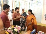 Karnal mayor Renu Bala Gupta inaugurating the “Eco Hub - Address to the Environment” in Karnal on Thursday. (HT)