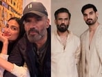 Suniel Shetty with children Athiya and Ahan Shetty