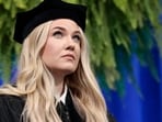 Erika Kirk defends relationship with Charlie as she's ‘heckled’ at Kirkland event (Photo by JEFF KOWALSKY / AFP)