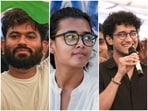 (L-R) - Abhijeet Dipke, Neha Bora and Saurav Das, some faces of the CJP movement in Delhi