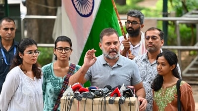 Rahul Gandhi, Leader of the Opposition addresses a press conference on student issues at 10 Janpath in New Delhi (Sanchit Khanna)