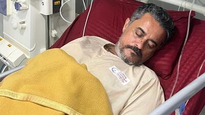 Aziz Khokar, father of 21-year-old Muzzamil who was crushed under a crane in Mira Road, lands in ICU at hospital after being on hunger strike for five days.--- Photo By --- Azim tamboli