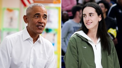 Barack Obama had a conversation with Indiana Fever guard Caitlin Clark, offering words of encouragement. (AFP, Getty Images via AFP)