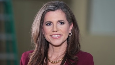 On April 1, South Carolina Republican Rep. Nancy Mace took questions from reporters after the Republican candidate debate for South Carolina governor in Newberry. (AP Photo/Meg Kinard)