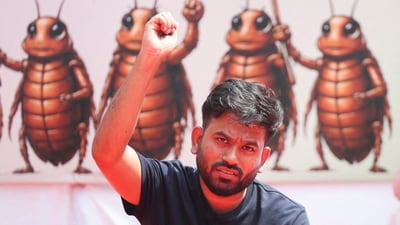 Abhijit Debaki, president of the Sarsour Janta Party, during a protest sit-in in New Delhi. (Reuters photos)
