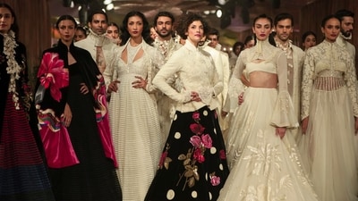 Models showcase the creations from late fashion designer Rohit Bal's label during the 19th edition of the Hyundai India Couture Week, in New Delhi. (PTI) Models showcase the creations from late fashion designer Rohit Bal's label during the 19th edition of the Hyundai India Couture Week, in New Delhi. (PTI)
