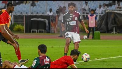 Sahal Abdul Samad of Mohun Bagan SG scoring a goal against East Bengal FC in Durand Cup 2026 at Salt Lake Stadium in Kolkata, India, on Saturday, July 25, 2026. (Samir Jana/Hindustan Times)