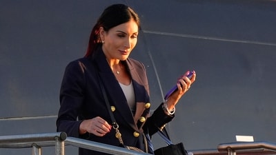 Conservative influencer Laura Loomer is in hot water after posting about her experience during an overnight air raid in Kyiv on Friday. (AP) Conservative influencer Laura Loomer is in hot water after posting about her experience during an overnight air raid in Kyiv on Friday. (AP)