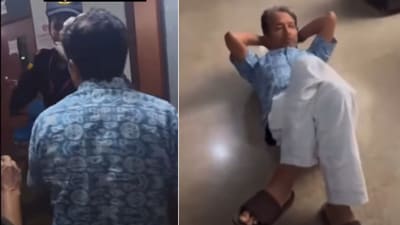A viral video shows Wangchuk lying on the hospital floor after his confrontation with police (Screengrab from Instagram)