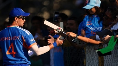 Abhishek Sharma was the pick of the bowlers with 3/17. Chasing 220 to win, the hosts were bowled out for 129 in 17.5 overs. It was India's first series win under Shreyas Iyer. (AP Photo/Wonder Mashura)