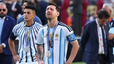 Lionel Messi reacts after losing to Spain in the World Cup final. (AP Photo/Pamela Smith) Lionel Messi reacts after losing to Spain in the World Cup final. (AP Photo/Pamela Smith)