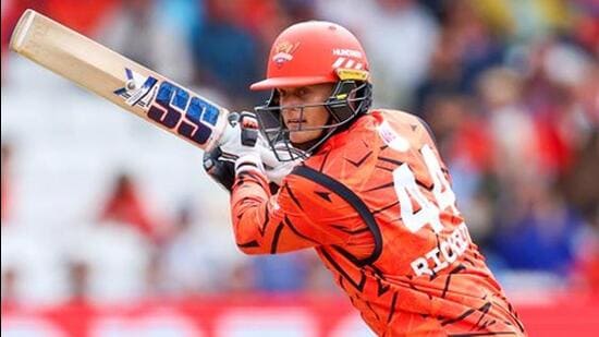 A Sunrisers Leeds batter in action at The Hundred tournament. (X@sunrisersleeds)
