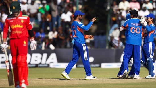 On his international debut, Yash Thakur impressed with two wickets.(AP)