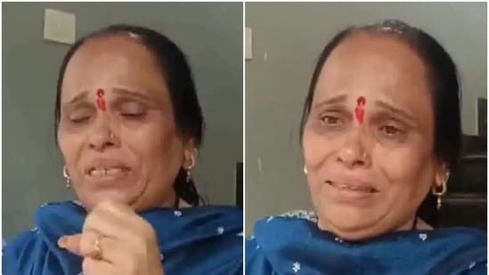 Abhijeet Dipke's mother interacts with the media.