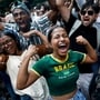 কেন্দ্রীয় শিক্ষামন্ত্রী ধর্মেন্দ্র প্রধানের ইস্তফার পরে উচ্ছ্বাস ককরোচ জনতা পার্টির সমর্থকদের। (ছবি সৌজন্যে রয়টার্স)
