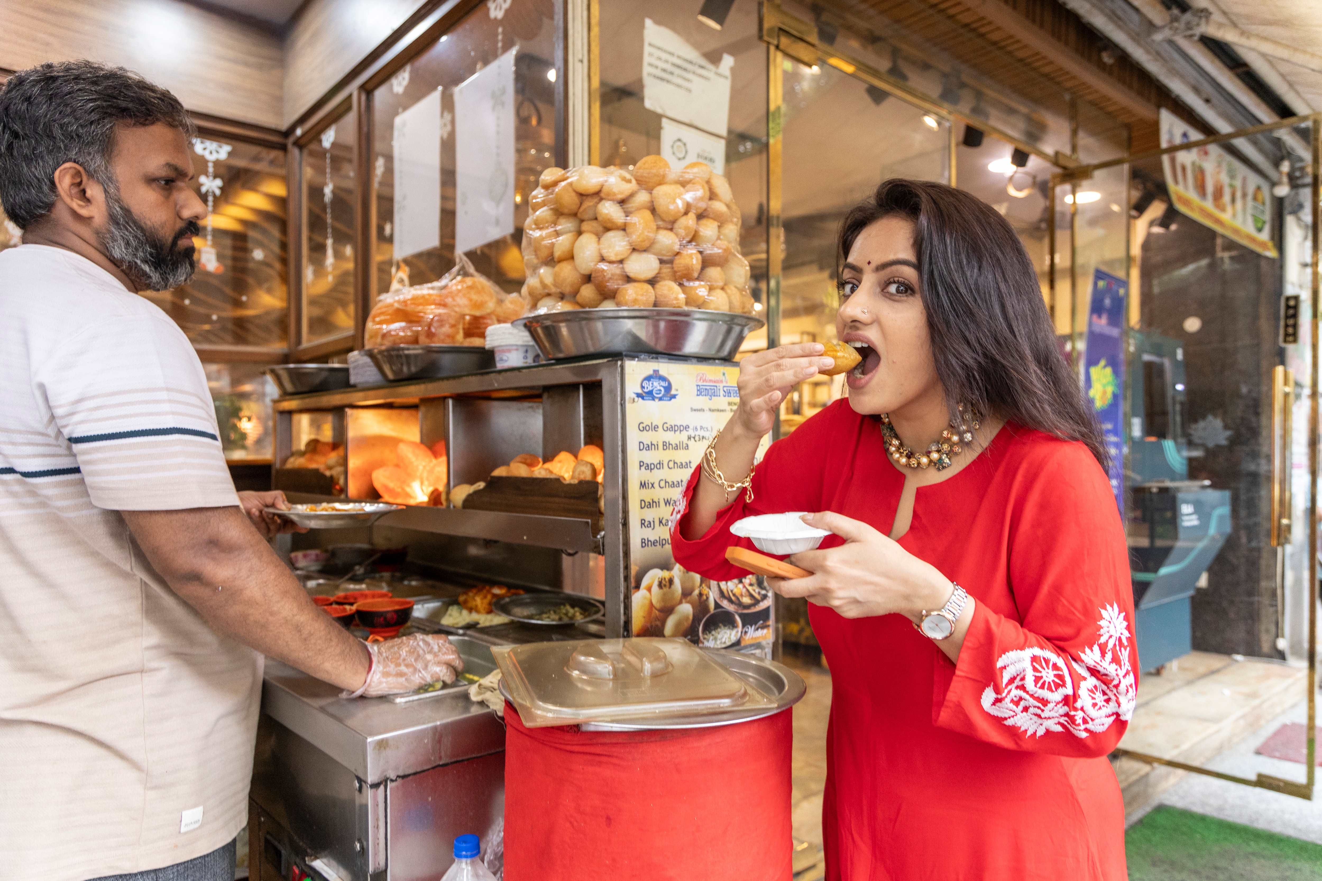 Deepika Singh at Delhi's famous Bengali market Deepika Singh at Delhi's famous Bengali market