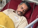 Aziz Khokar, father of 21-year-old Muzzamil who was crushed under a crane in Mira Road, lands in ICU at hospital after being on hunger strike for five days.--- Photo By --- Azim tamboli