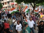 During the march, leaders highlighted that the education minister’s resignation is not their ultimate goal as even after the resignation, issues and demands related to the education and employment of student-youth remain unresolved. (Sanjeev Sharma/HT)