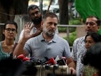 Indian opposition leader Rahul Gandhi speaks with the media, demanding accountability for police action against students at a march by supporters of the Cockroach Janta Party (CJP) towards parliament on July 20.