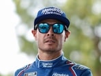 Kyle Larson, driver of the #5 HendrickCars.com Chevrolet, at the Indianapolis Motor Speedway on July 26.