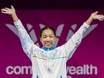 Mirabai Chanu wins gold medal in the women's 48kg weightlifting competition at the Commonwealth Games. (PTI)