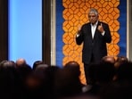 Nandan Nilekani, co-founder of Infosys and founding chairman of the UIDAI that brought in Aadhaar, speaking at a conference in Norway in April 2026.