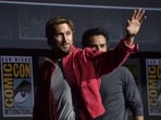 Ryan Gosling and Shawn Levy attend a panel for Marvel Studios during Comic-Con International on Saturday in San Diego. (Photo by Richard Shotwell/Invision/AP)