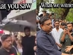 Screengrabs from the viral videos where journalist Kapil Raut was earlier booed and later applauded by protesters during the recent student-led demonstrations opposing NEET paper leak. (Photos: Instagram)