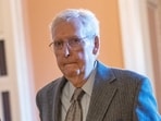 Sen. Mitch McConnell walks through the Capitol, Jan. 15, 2026.
