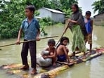 The water level kept rising, forcing the family to vacate. (HT Sourced Photo)