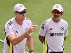 Gautam Gambhir and Morne Morkel during a practice session of India.