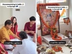 The woman highlighted the difference between Indian and European housewarming parties.