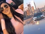 An Indian woman applauded Dubai Police after a police car remained behind her vehicle for safety.