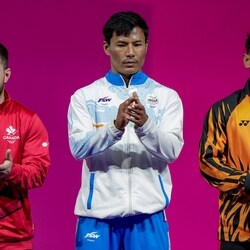 CWG 2026, LIVE UPDATES Day 4: India's Rishikanta Singh (centre) in the men's 60 kg Weightlifting event at the Commonwealth Games 2026, in Glasgow