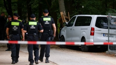 Police secure the area at Tiergarten park after a deadly incident in which a vehicle crashed into a crowd near Berlin's annual Christopher Street Day Pride parade on Saturday evening, leaving multiple people injured and the parade called off, in Berlin, Germany, July 26, 2026. (REUTERS)