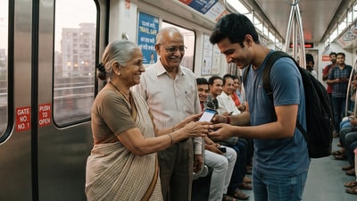 A man left his phone behind on Mumbai Metro, but kind strangers ensured it was returned safely to him. (Representational image/Gemini AI generated) A man left his phone behind on Mumbai Metro, but kind strangers ensured it was returned safely to him. (Representational image/Gemini AI generated)