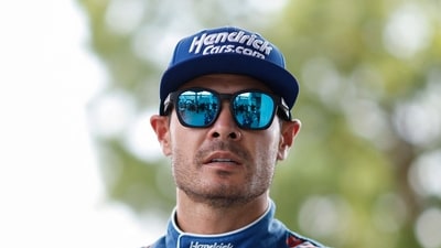 Kyle Larson, driver of the #5 HendrickCars.com Chevrolet, at the Indianapolis Motor Speedway on July 26. Kyle Larson, driver of the #5 HendrickCars.com Chevrolet, at the Indianapolis Motor Speedway on July 26.