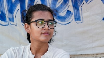 AISA president Neha Bora during her hunger strike at the CJP protest site at Jantar Mantar, New Delhi. (Karma Bhutia/PTI Photo) AISA president Neha Bora during her hunger strike at the CJP protest site at Jantar Mantar, New Delhi. (Karma Bhutia/PTI Photo)