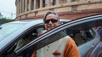 Congress MP Shashi Tharoor during the Monsoon session of Parliament, in New Delhi, Monday, July 20, 2026. (PTI) Congress MP Shashi Tharoor during the Monsoon session of Parliament, in New Delhi, Monday, July 20, 2026. (PTI)