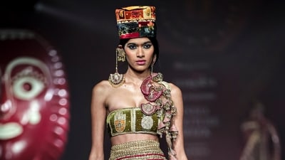 Each outfit stayed true to Masaba Gupta's signature design language. It also marked a significant milestone in her design journey as it was her first-ever bridal couture collection. (PTI) Each outfit stayed true to Masaba Gupta's signature design language. It also marked a significant milestone in her design journey as it was her first-ever bridal couture collection. (PTI)