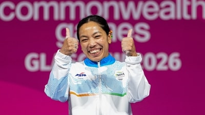 India's Mirabai Chanu wins gold medal in the women's 48kg Final weightlifting competition at the 23rd Commonwealth Games, in Glasgow (PTI) India's Mirabai Chanu wins gold medal in the women's 48kg Final weightlifting competition at the 23rd Commonwealth Games, in Glasgow (PTI)