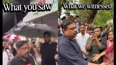 Screengrabs from the viral videos where journalist Kapil Raut was earlier booed and later applauded by protesters during the recent student-led demonstrations opposing NEET paper leak. (Photos: Instagram)