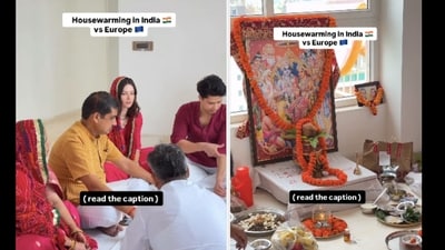 The woman highlighted the difference between Indian and European housewarming parties. (Instagram/@dra.sandraa)
