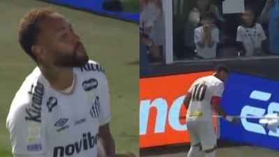 Neymar replying to his critics after scoring for Santos. (Screengrab from X) Neymar replying to his critics after scoring for Santos. (Screengrab from X)