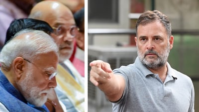 PM Modi has announced measures against exam leaks, but Amit Shah faces questions form Rahul Gandhi in police action, as some issues at heart of CJP's protest remain. (Photos: ANI, HT)