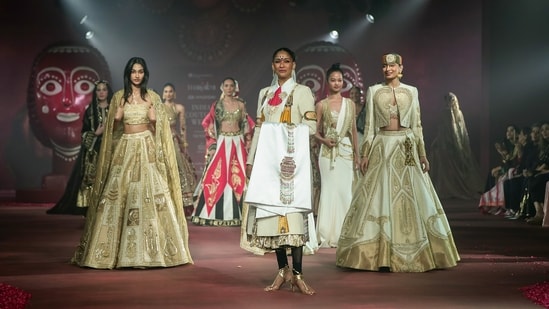 Models walked the ramp showcasing creations by the designer that drew inpsiration from traditional aesthetics.&nbsp;(Shazid Chauhan)