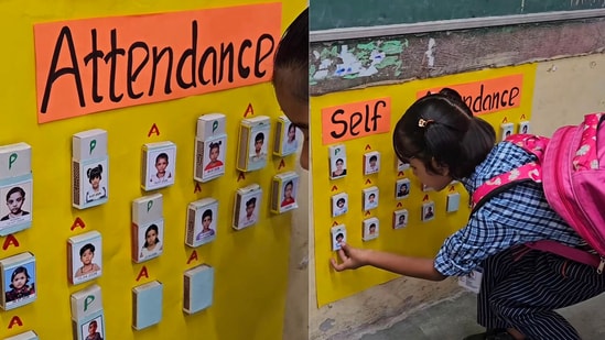 ‘Teaching them to be independent’: Delhi teacher creates self-attendance board for students, impresses internet