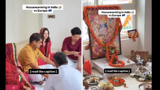 The woman highlighted the difference between Indian and European housewarming parties.